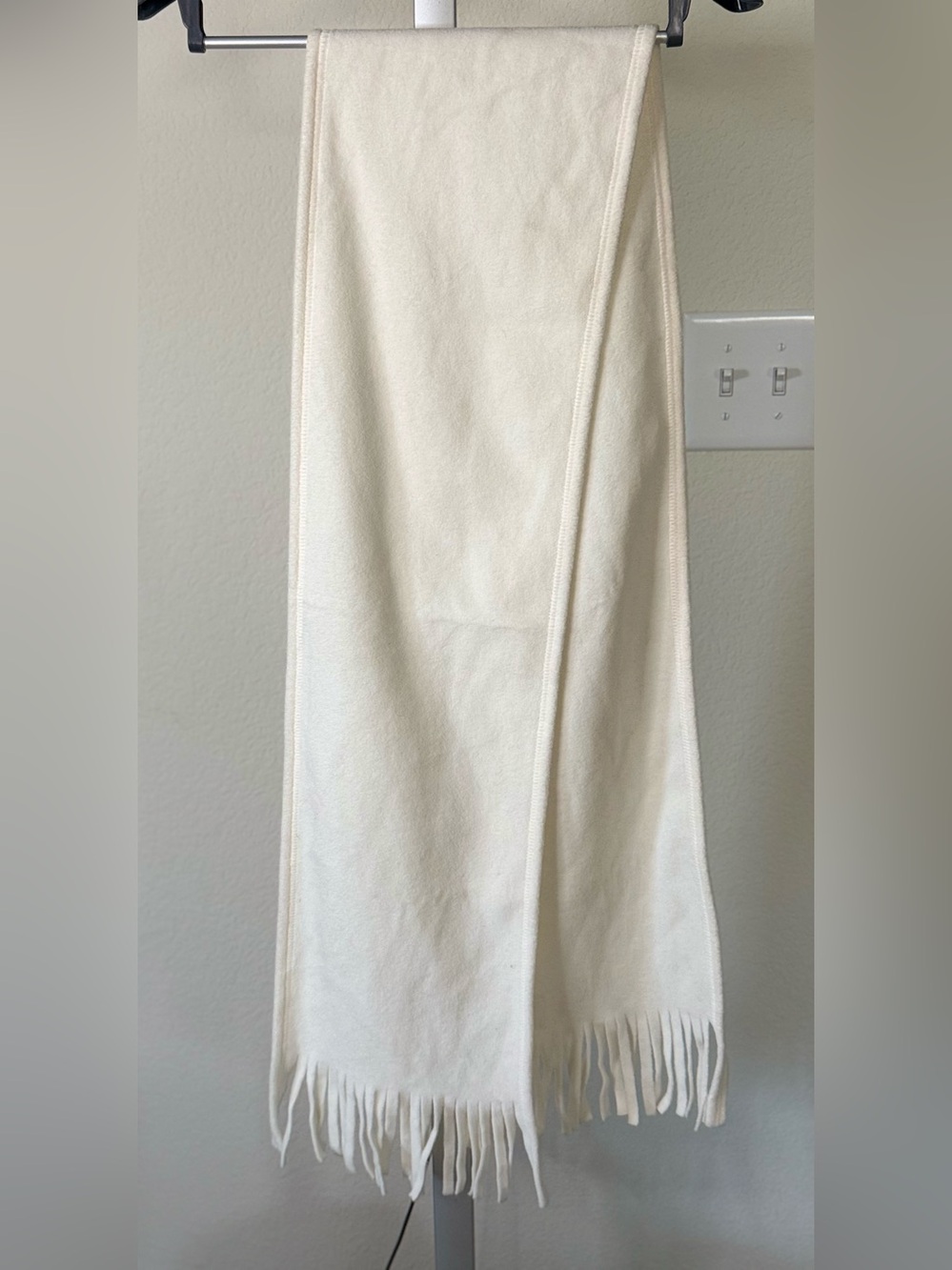 Elegant Cream Fringe Wrap Scarf